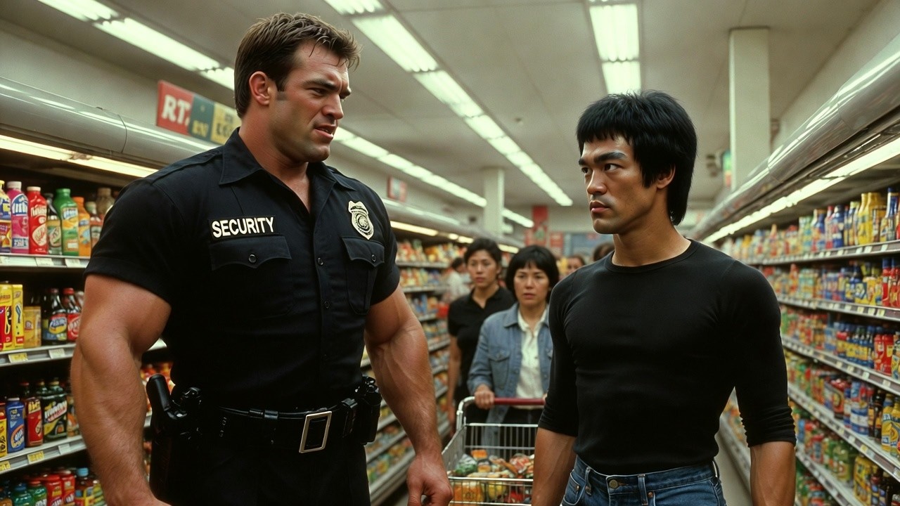 Bruce Lee en supermercado: guardia 198cm empujó anciana 