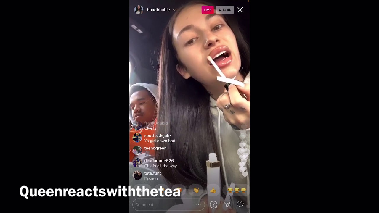 Bhad Bhabie and her boyfriend on Instagram live 1.17.2020