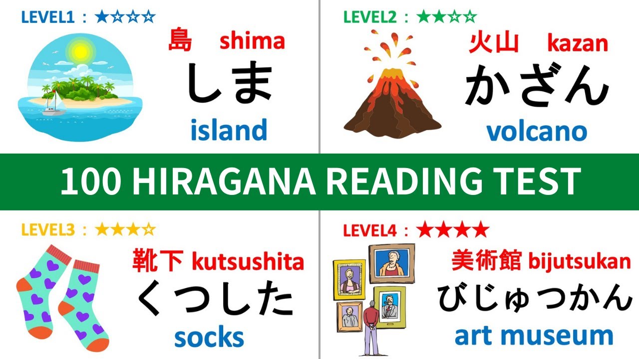 Hiragana Reading Test for Japanese learner and N5 students ひらがなテスト 07
