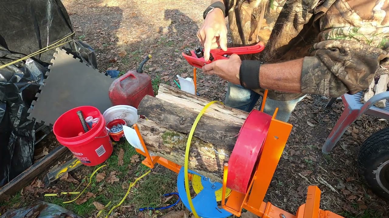 Firewood bundle tool for Poly Banding DIY