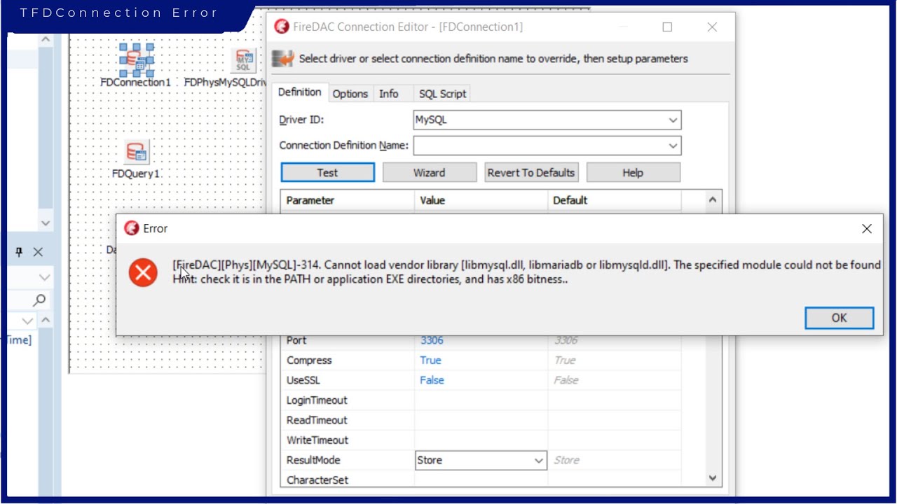 หัดเขียนโปรแกรมด้วย Delphi EP.017 | FireDAC Error 314 Cannot Load Vendor Library