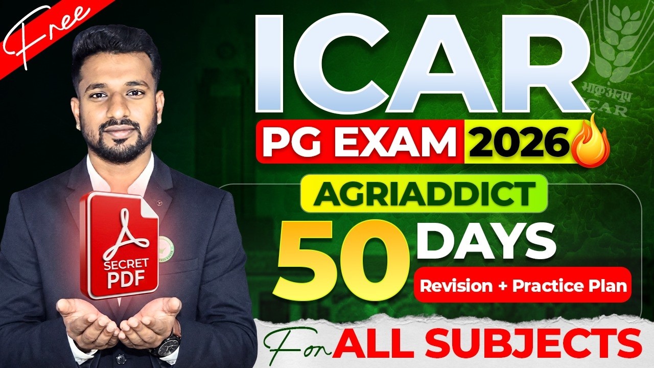 ICAR PG 2026 Preparation Strategy 🔥 | 50 Days Revision + Practice Plan for All Subjects