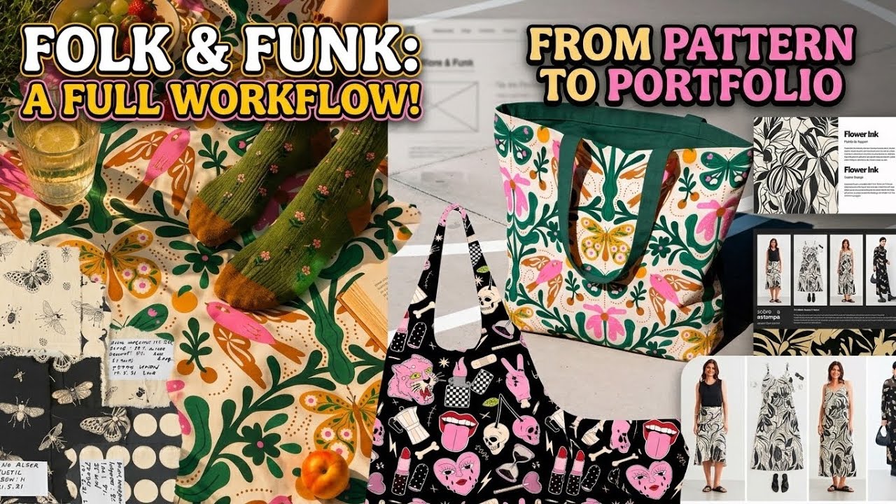Textile & Surface Pattern Design Workflow: Patterns, Product Mockups & Website Build
