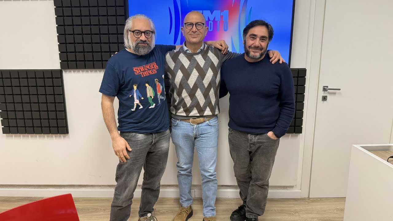 Ai microfoni di Radio FM1 Andrea Agostini, Michele Fofi e Beppe Barbera