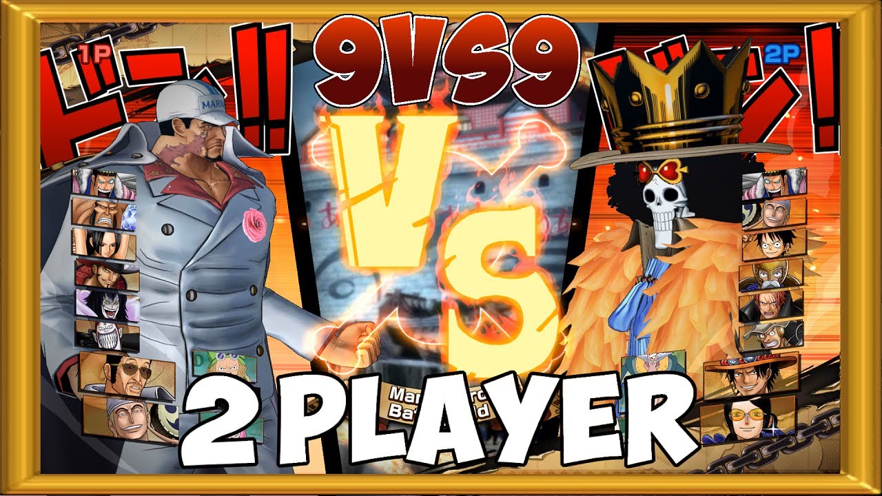 One Piece Burning Blood | 2 Players Gameplay - 9 VS 9 | ALL RANDOM #386