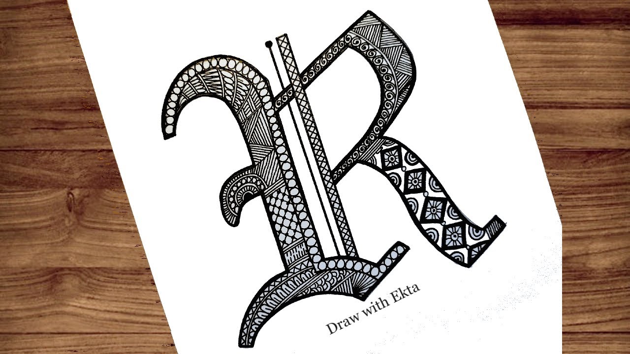 Alphabet Mandala Art | Alphabet R Mandala Art | How to draw letter R Mandala Art |Letter Mandala Art