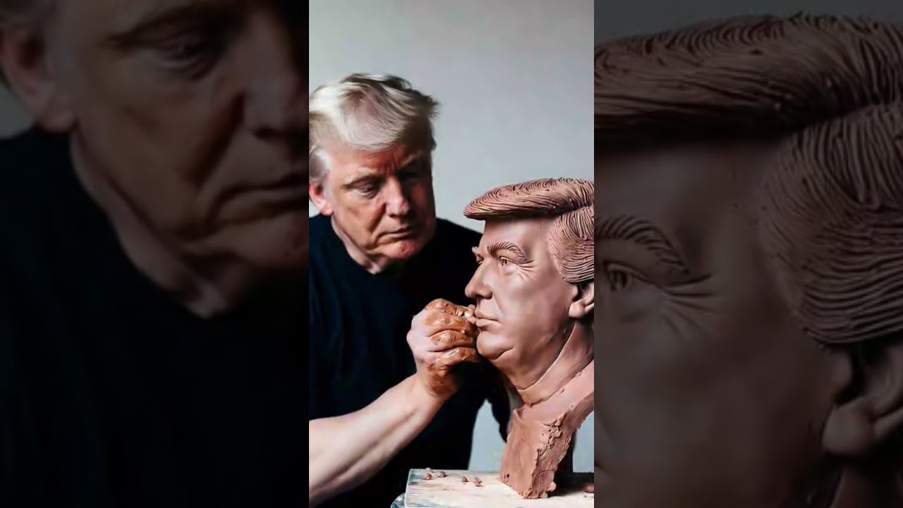 Donald trump's paint his own Clay sculpture 