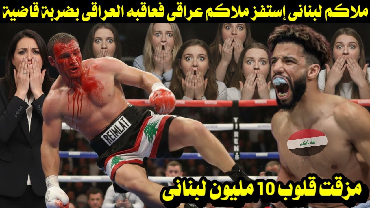 ملاكم لبنانى إستفز ملاكم عراقى فعاقبه العراقى بضربة قاضية مزقت قلوب 10 مليون لبنانى 