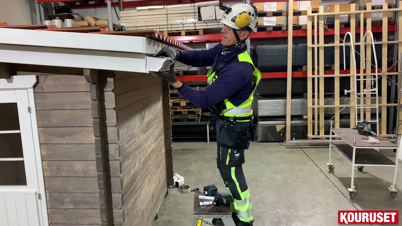 Kantikkaan vesikourun asennus ulkokannakkeilla