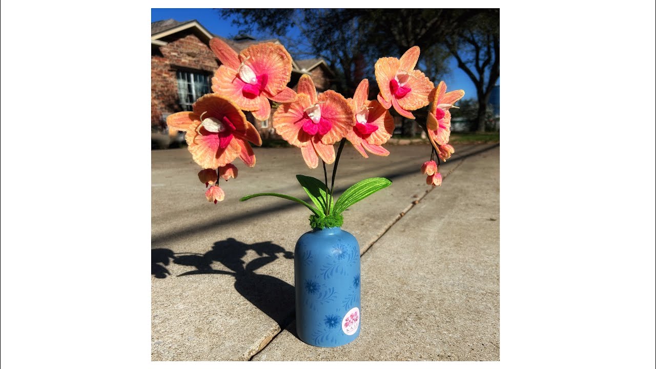 Haz flores que no se marchitan: Orquídea de Limpiapipas DIY | Tutorial 