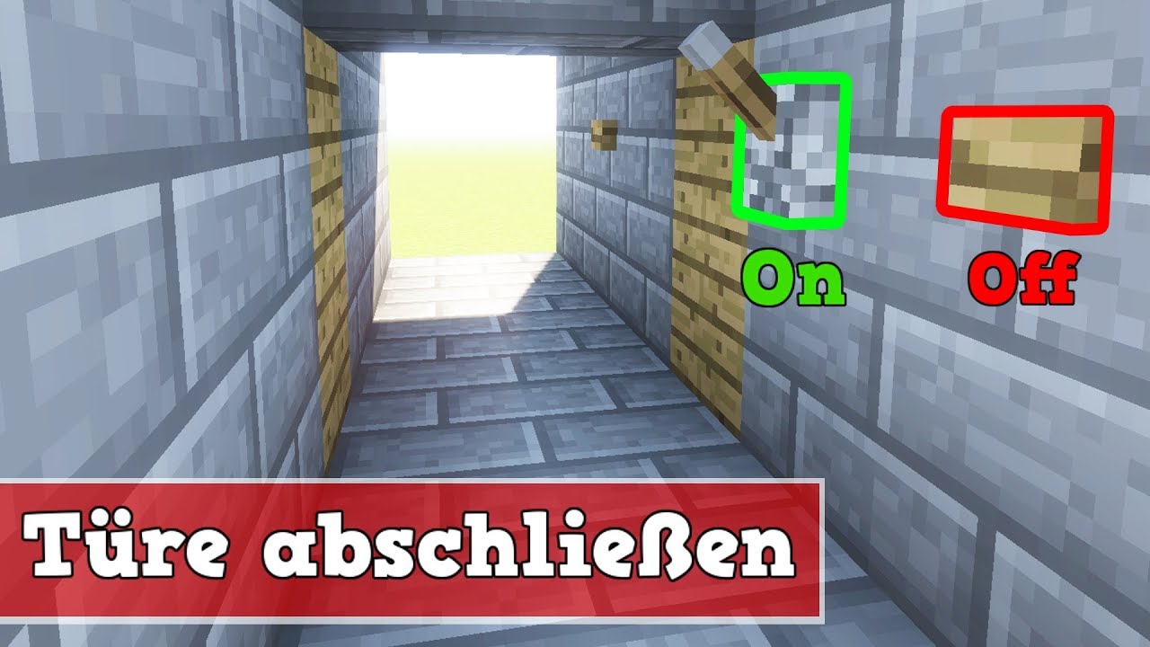Wie baut man eine abschließbare Tür in Minecraft | Minecraft Tür abschließen deutsch