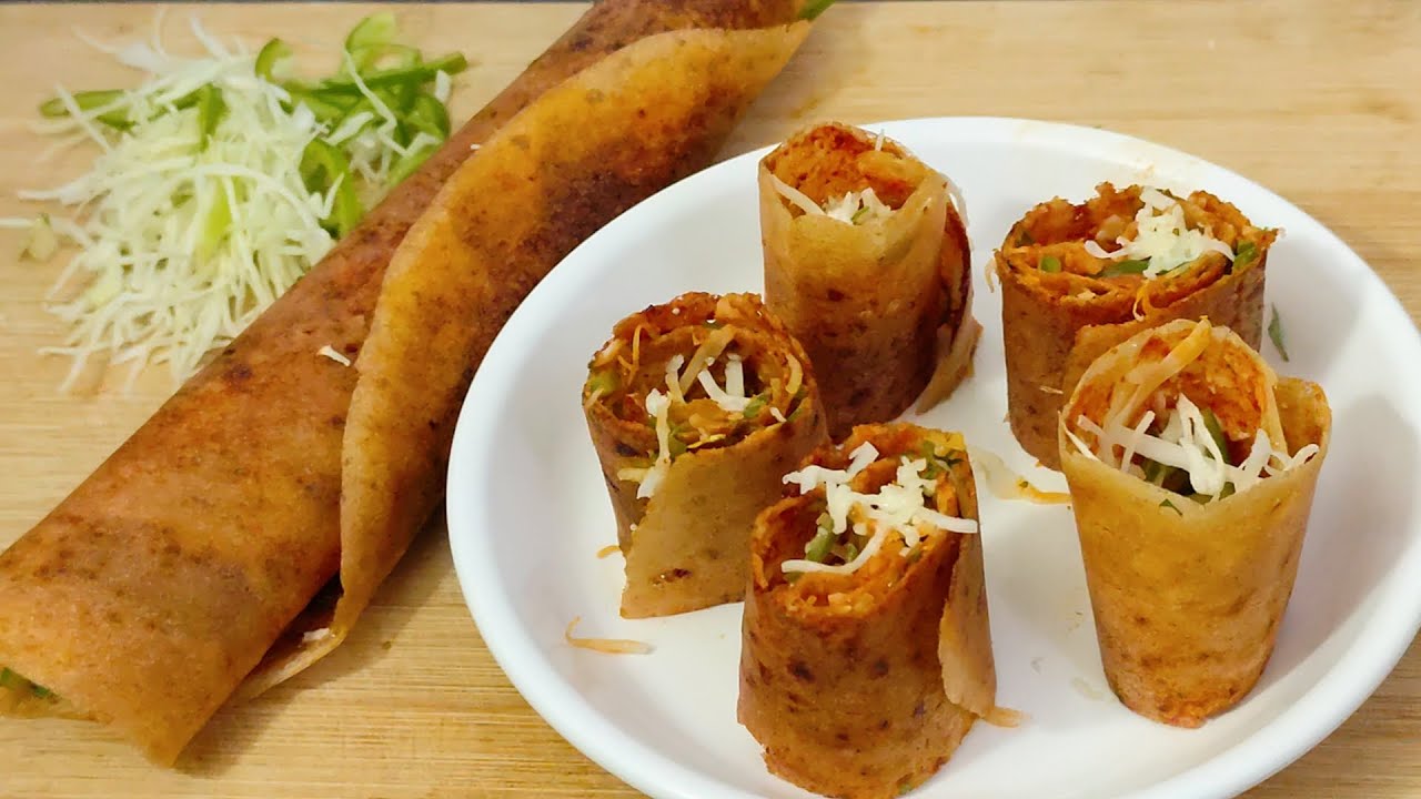 Healthy Spring Roll - Spring Dosa Recipe - 3 - 4 से कम मे न तो पेट भरेगा और ना ही मन - Dinner Recipe