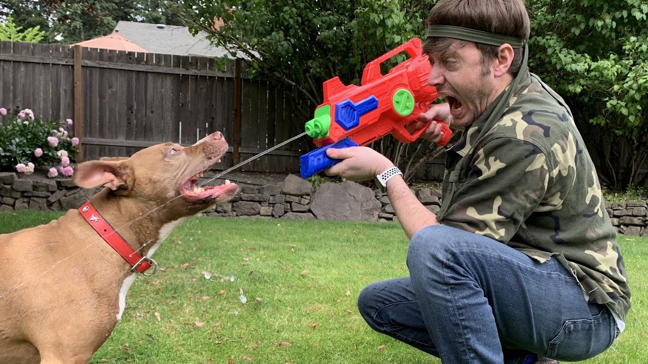 We got into a huge water fight!