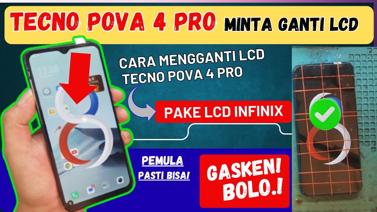 CARA GANTI LCD TECNO POVA 4 PRO UNTUK PEMULA⁉️ PAKE PERSAMAAN LCD INFINIX