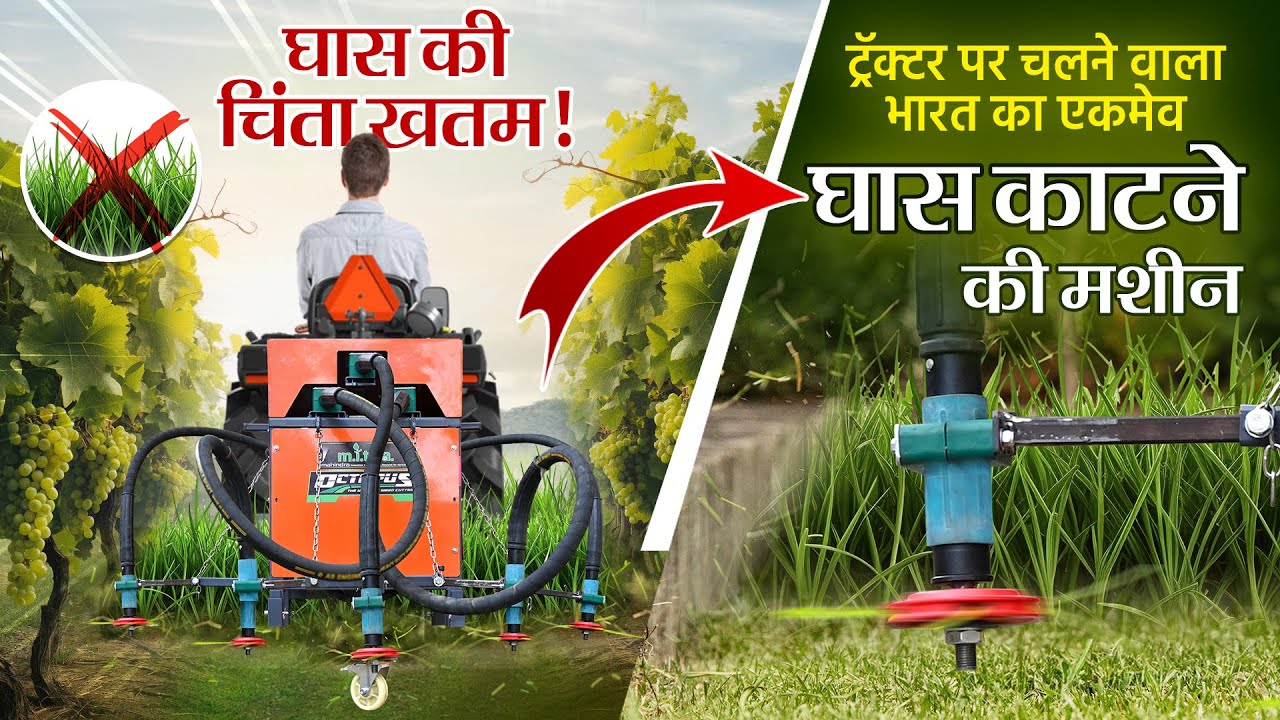 Mitra Octopus | Weed Cutter for Grape Orchard |Tractor Operated weed cutter | Mowers | Grass cutter