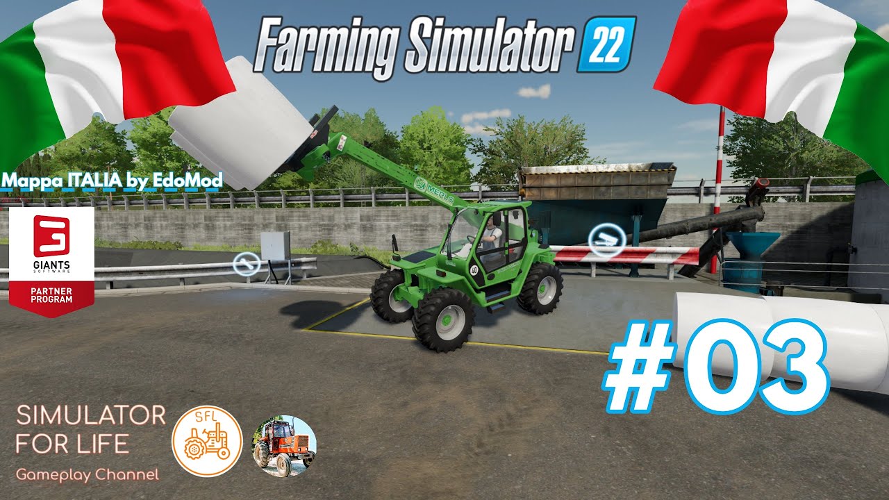 #03 IL MERLO PER LA VENDITA DELLE BALLE w/@Sten84YT- MAPPA ITALIA - FARMING SIMULATOR 22 ITA 1080p