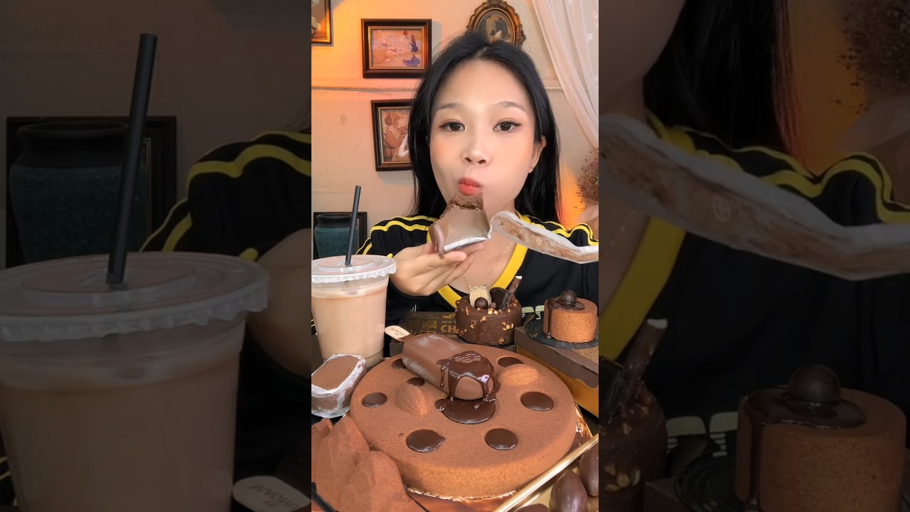 Dark chocolate Galore p1 🤎🍫🍫 #mukbang #chocolavacake #asmreating