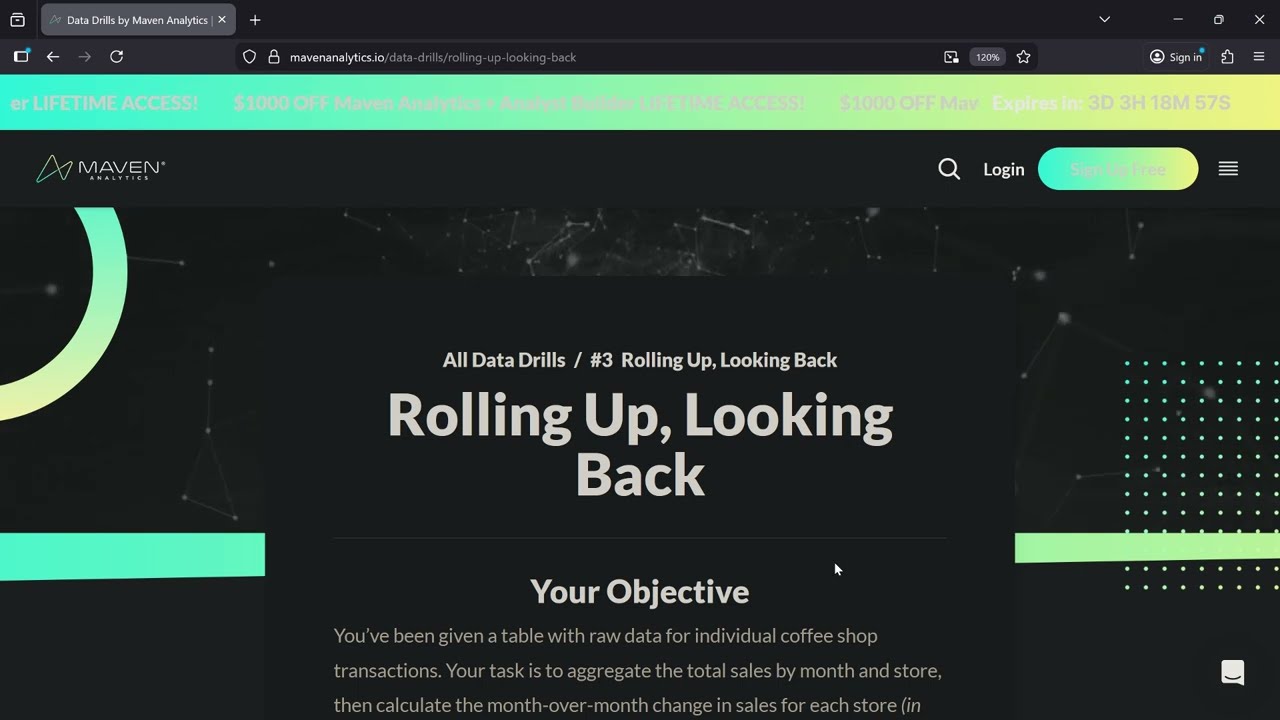 Maven Analytics - Data Drills 3 - Rolling Up, Looking Back - DAX Query Solution