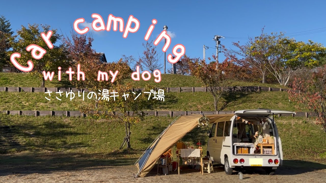 【女ひとりと1匹】紅葉車中泊キャンプ/焚き火に癒される夜/パン粉フレンチトースト