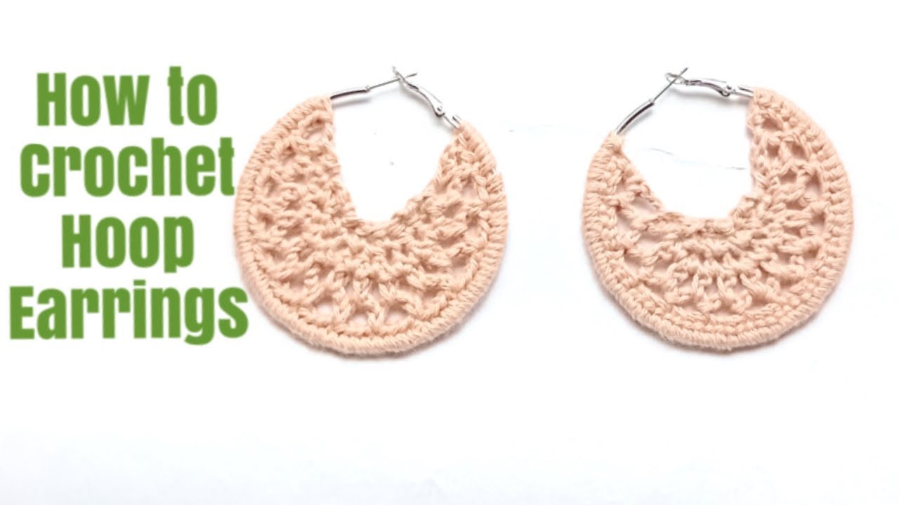 Diy stylish hoop earrings|how to crochet hoop earrings step by step Tutorial beginners friendly