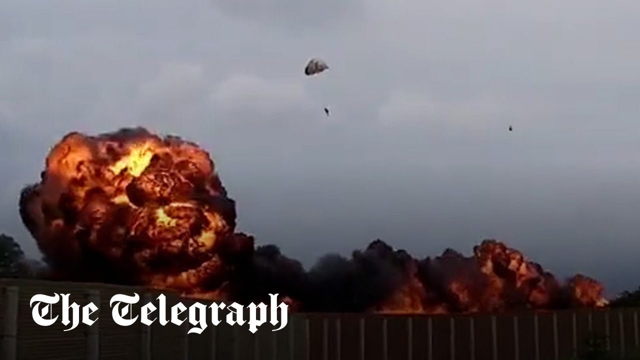 Plane crash: Child killed as Italian 'Red Arrows' aircraft crashes into family car