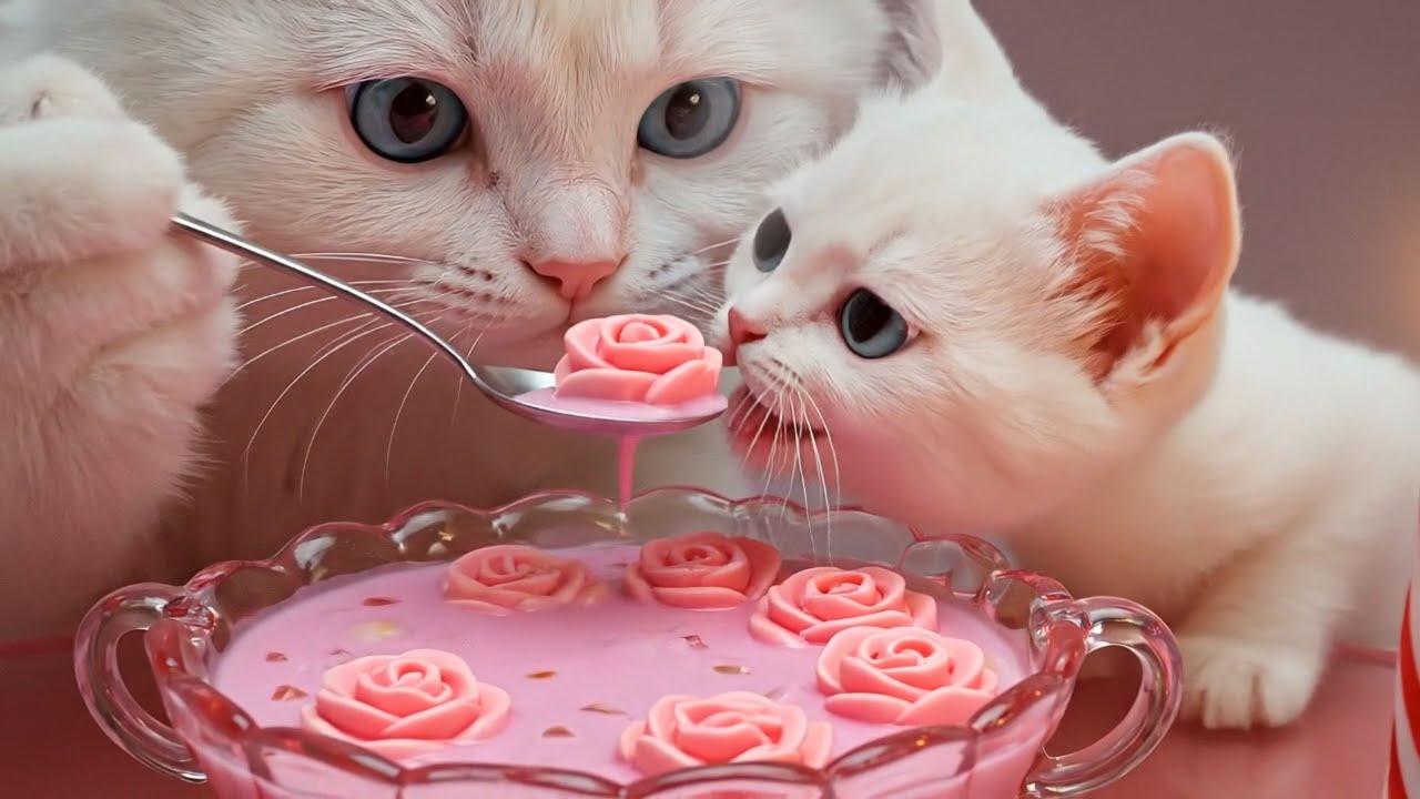 Food World: Mama Cat and Kitten Trapped on Giant Gummy Dragon! 😱🐉⚠️