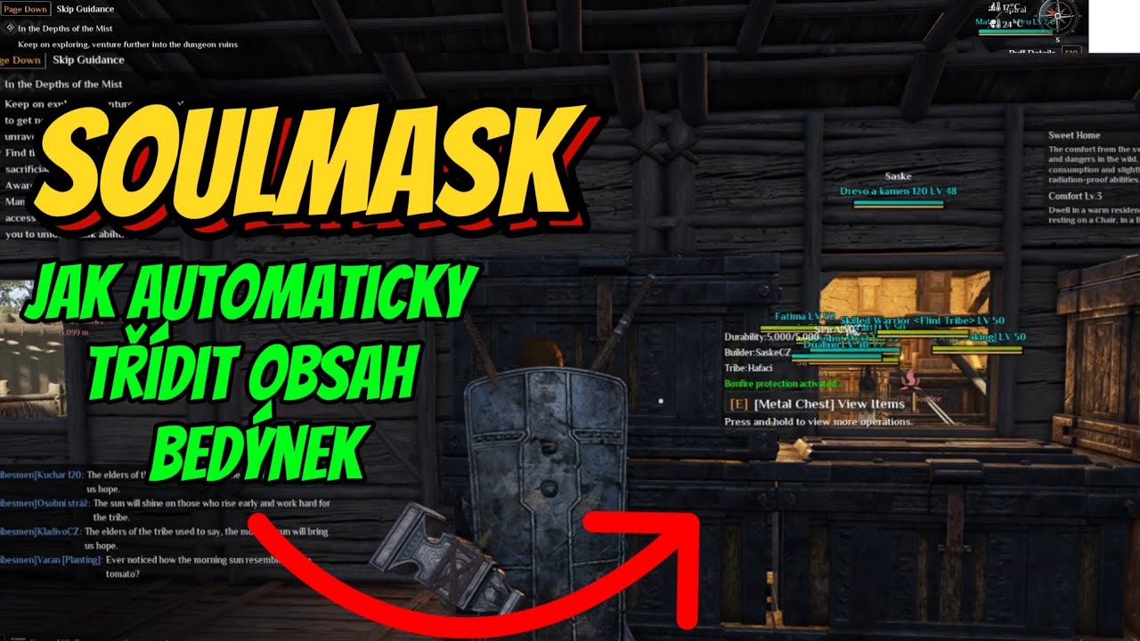 Soulmask CZ | Jak automaticky třídit obsah bedýnek | How to automatically sort crates | #soulmask