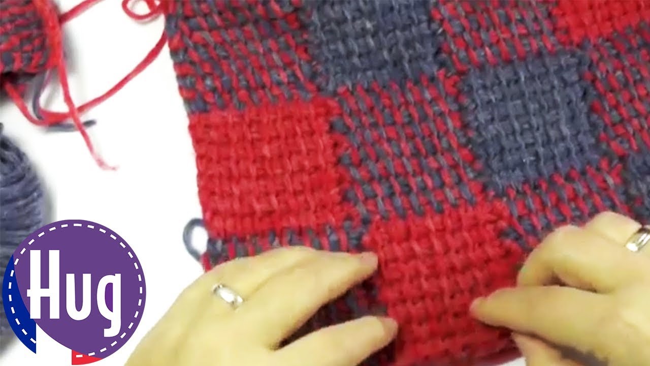 Crochet tunisien - Carreau écossais - Veronika Hug Partie 1