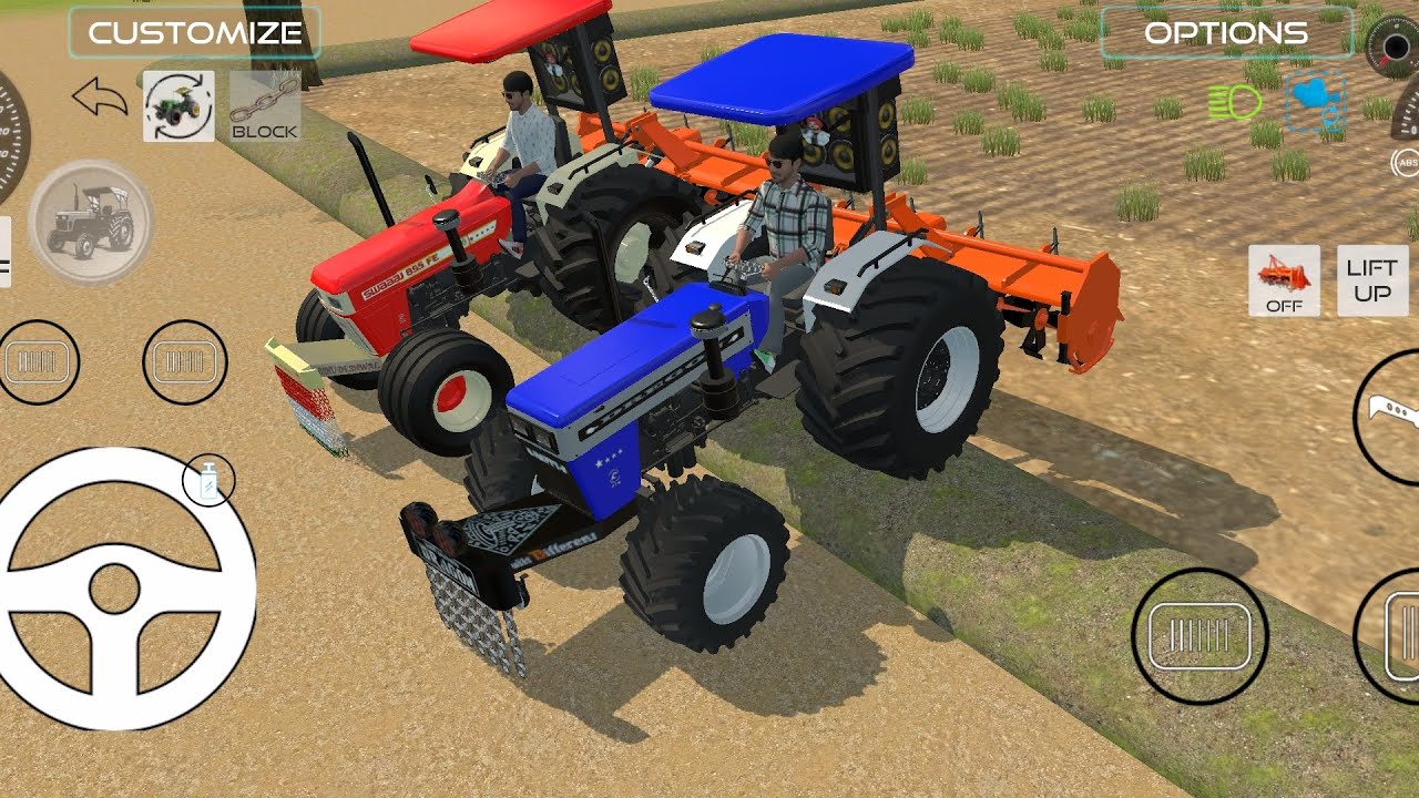 || SWARAJ 744 AND ROTAVETAR AND SIMULATOR FARMING GAME 