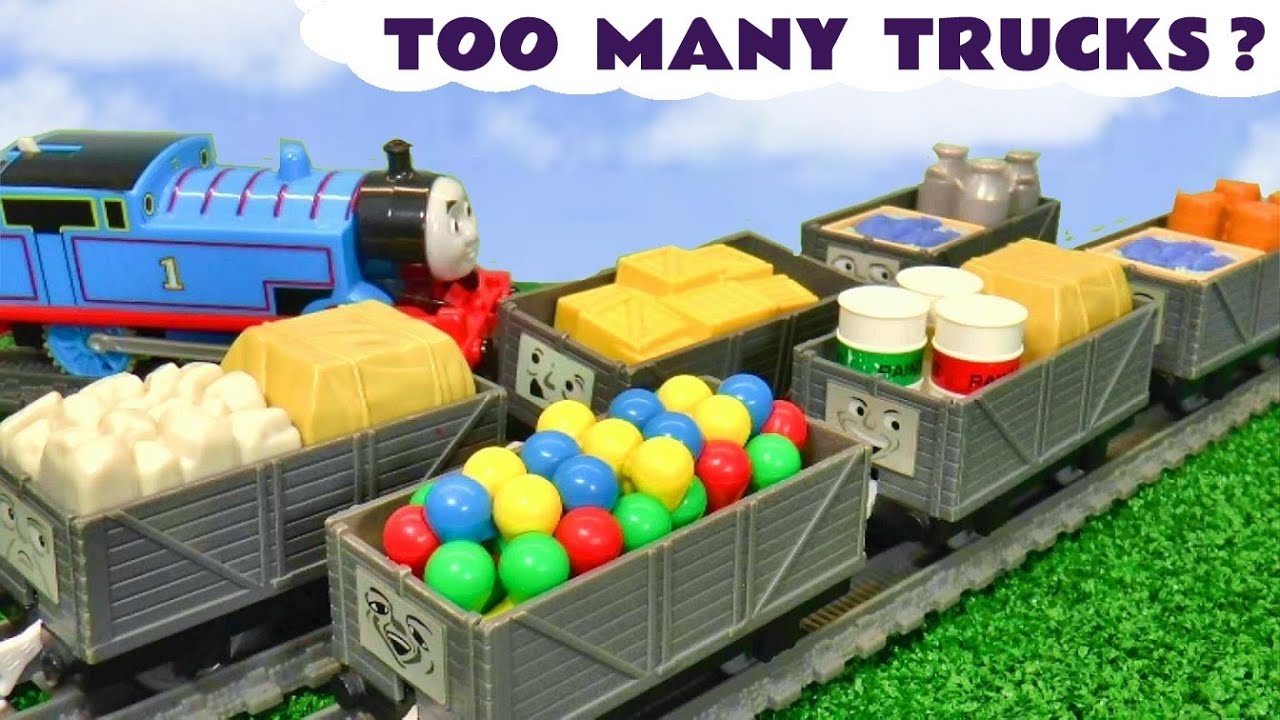 Too Many Troublesome Trucks Toy Train Story with Thomas Trains