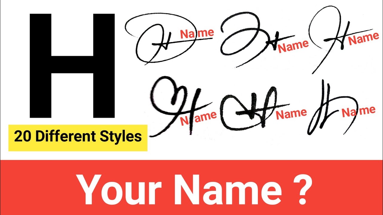 ✅ H Signature in 20 Different Styles | H Signature Style | H Signature Design | H Signature ideas