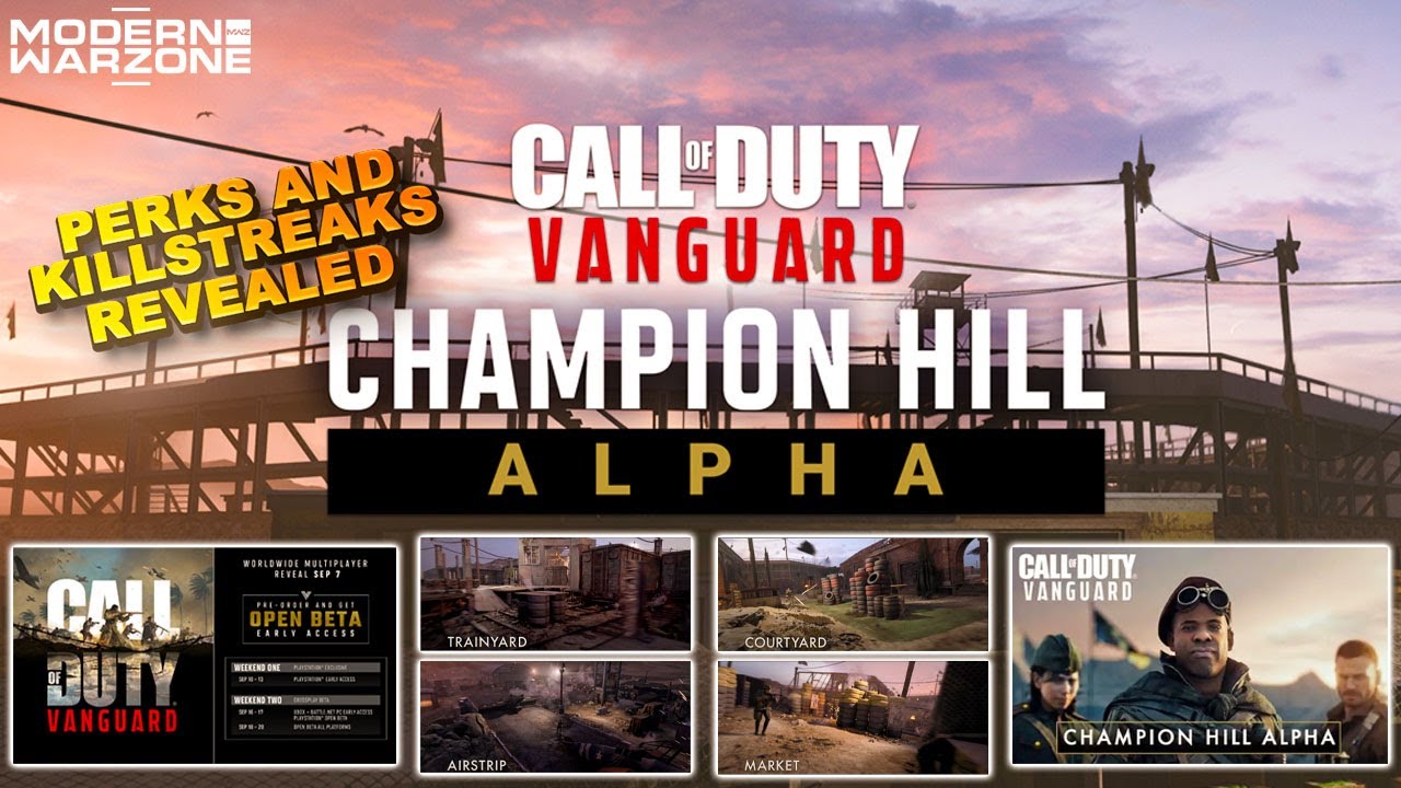 Vanguard Alpha Champion Hill  - Everything You Need to Know! Killstreaks, Perks, Field Upgrades