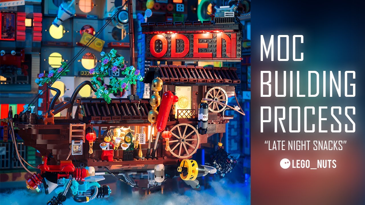 “Late night snacks” Lego MOC Speed building process with my lighting and photography setup.