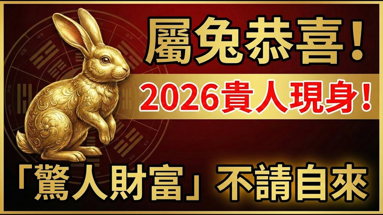 2026屬兔人『貴人多到擋不住』！財神點名，兔在馬年將有驚人財富入袋！#2026生肖兔運勢 #屬兔2026運程 #生肖兔 #財運 #招財風水 #貴人運 #偏財 #屬兔 #2026馬年 #開運 #犯太歲