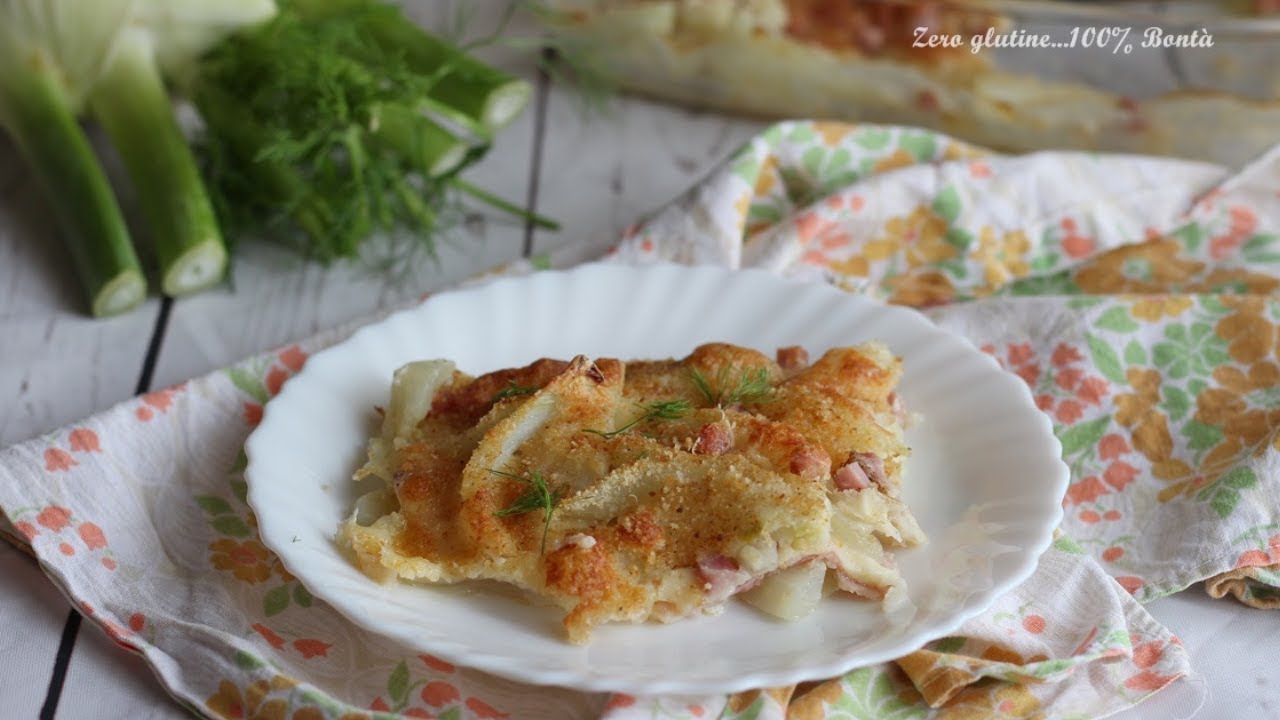 Finocchi gratinati con prosciutto cotto e scamorza