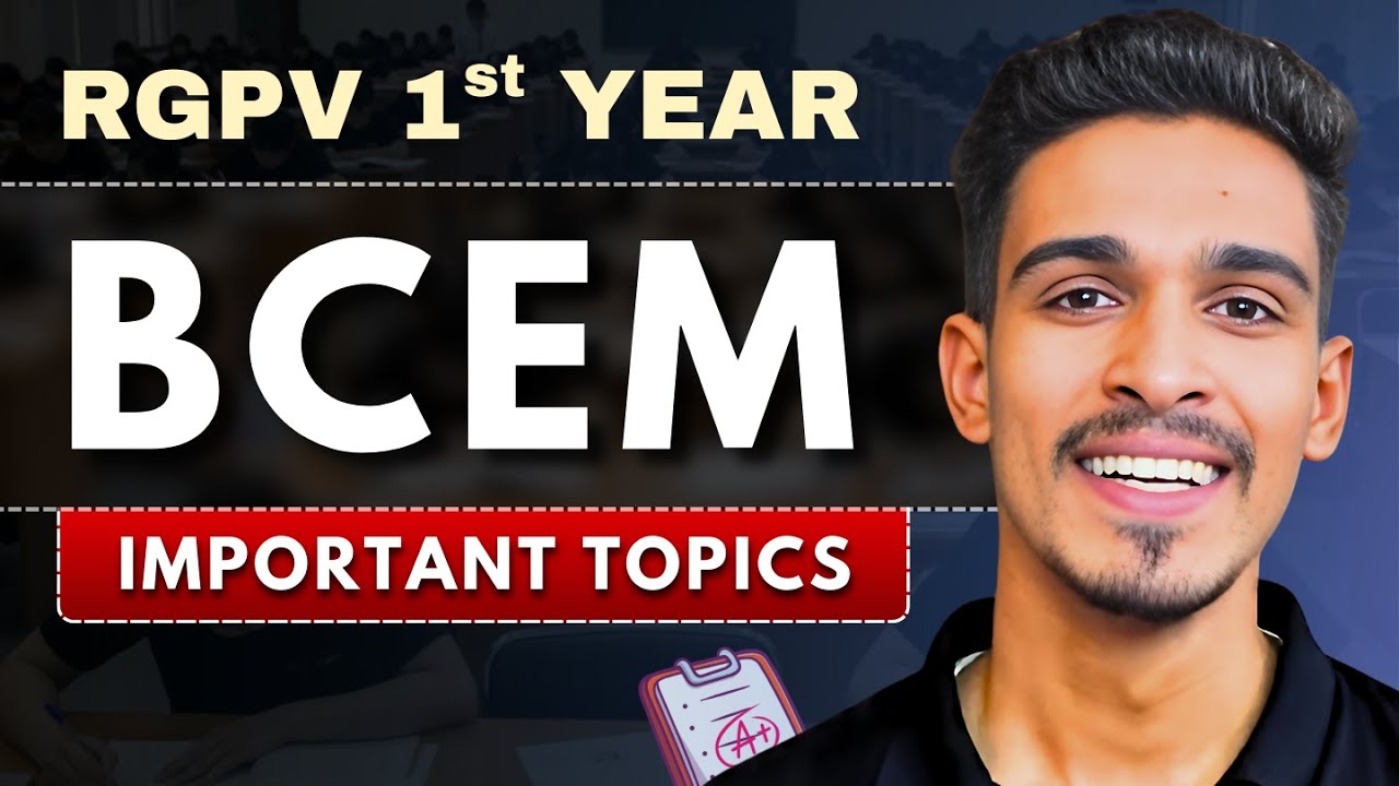 Basic Civil & Engineering Mechanics ( BCEM ) Most Important Topics | RGPV BTech 1st Year