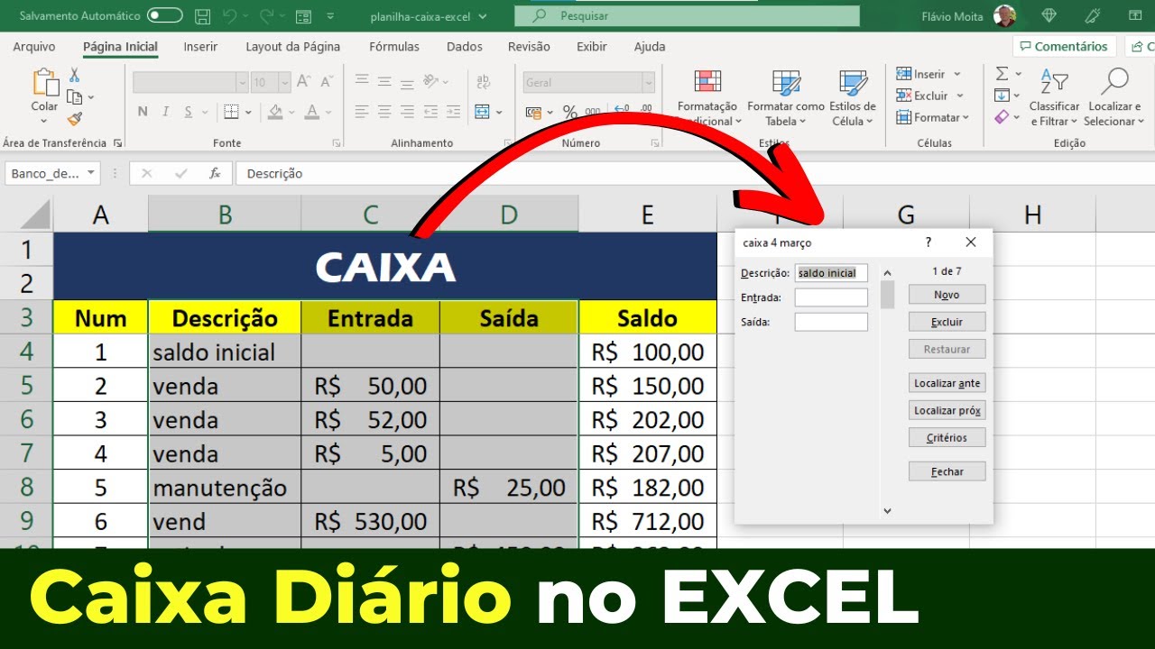 Como Fazer uma Planilha de Caixa no Excel