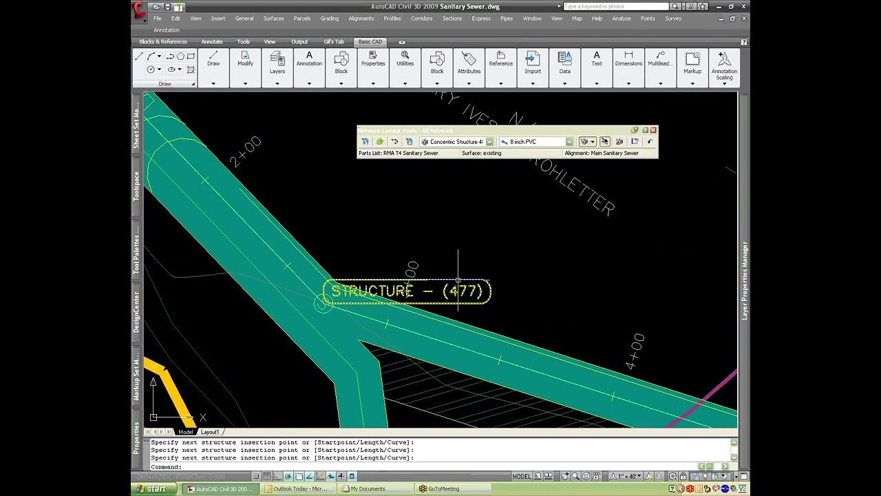 FlashBack Video - Civil 3D 2008 - Sanitary Sewer Pipe Design