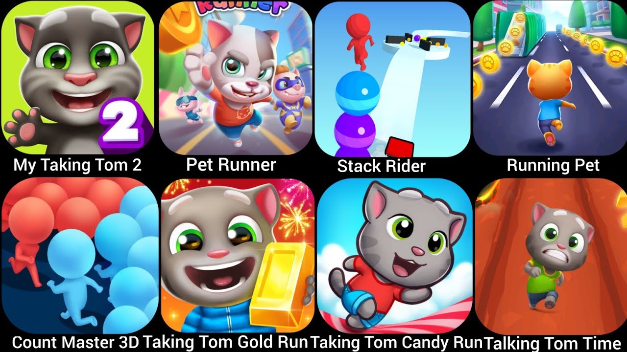 Pet Runner,Talking Tom Gold Run,Count Master 3D,Running Pet,Talking Tom Candy Run,Talking Tom Ti…