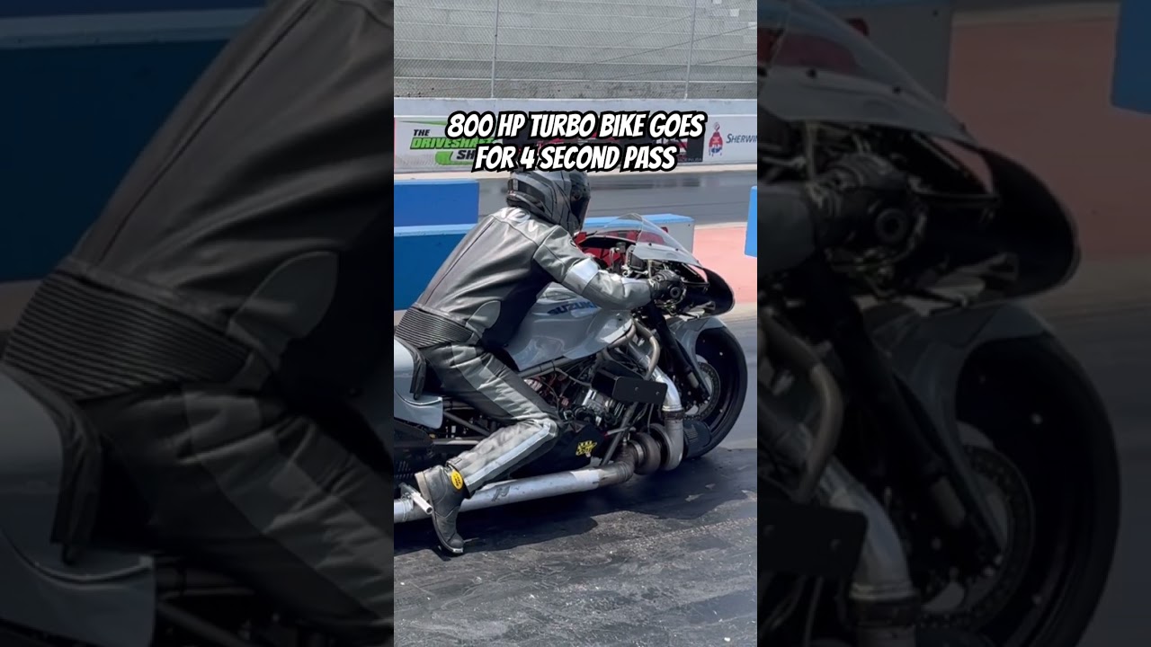 800 HP Turbo Drag Bike Goes for 4 Second Run! 😮