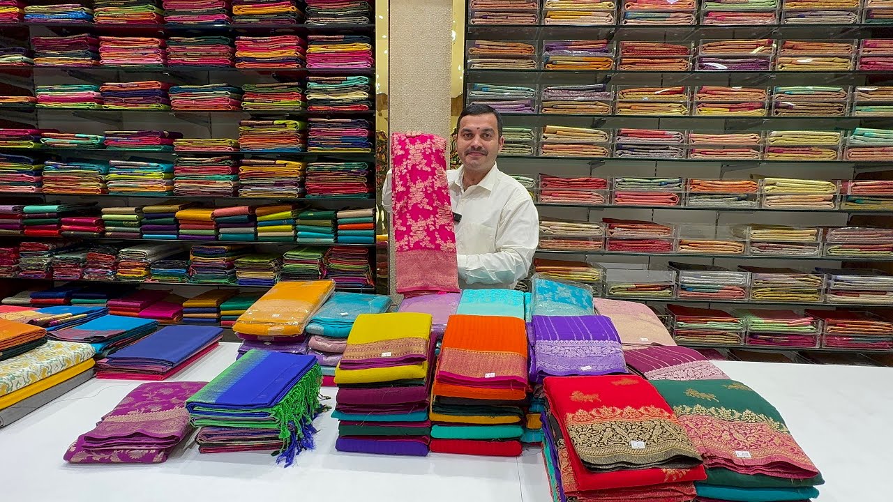 Bangalore wholesale Beautiful😍 Banarasi Georgette chiffon crepe silk sarees with free shipping