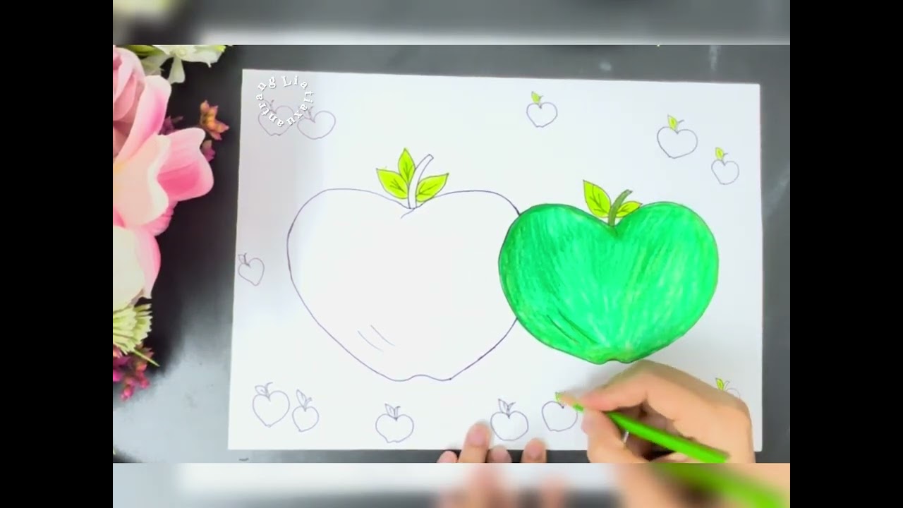 Hướng dẫn vẽ quả táo đơn giản nhất cho các bé | vẽ quả táo dễ nhất | vẽ quả dễ nhất