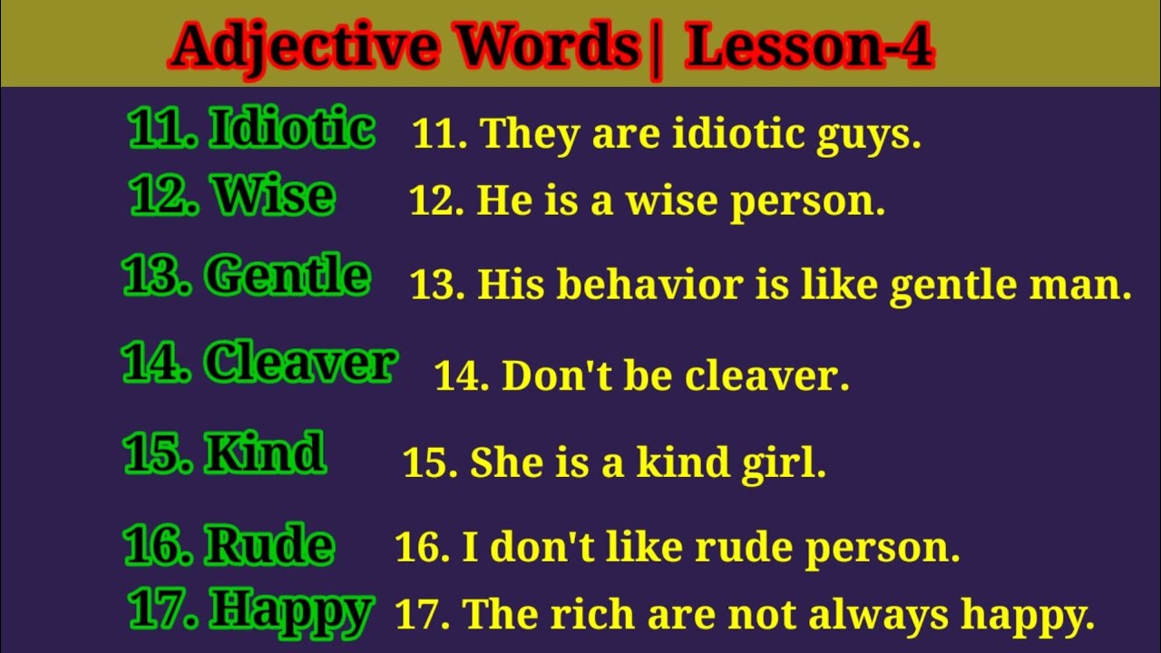Adjective words Lesson -4 explained in Rohingya| Creative Anuwar|