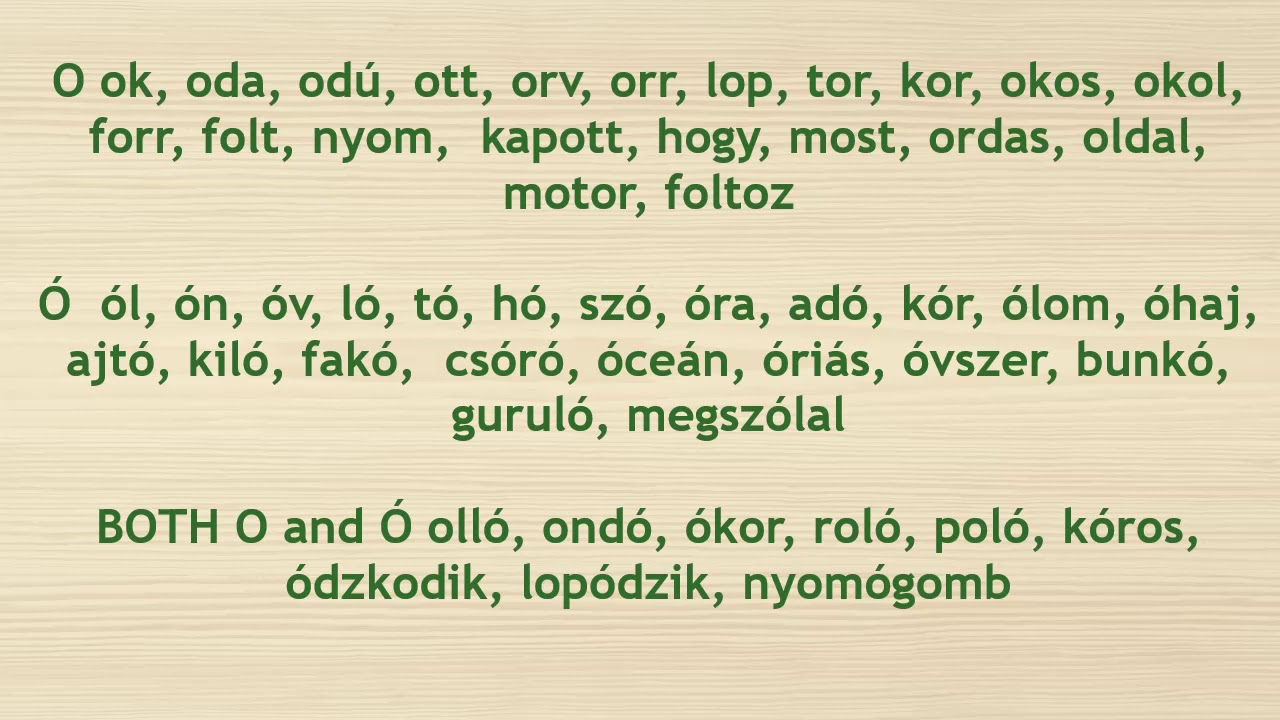 How to pronounce O and Ó Hungarian sounds