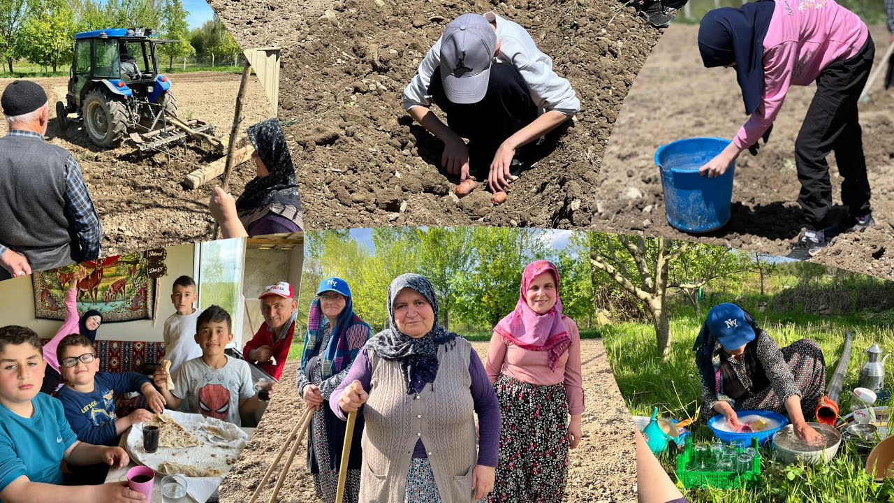 Bahçede patates be sebze ekimini yaptık olmazsa olmaz etli ekmekde  vardı