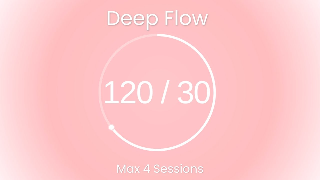 Deep Flow Pomodoro 120/30 | Soft Rose Dawn Whisper 🩷 4 Sessions | #FFC0CB #FFB6C1 #FFF0F5