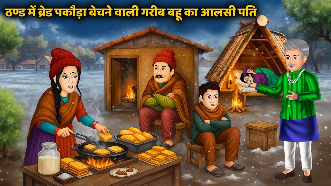 ठण्ड में ब्रेड पकौड़ा बेचने वाली गरीब बहू का आलसी पति | Hindi Kahani | Moral Stories | Hindi Story