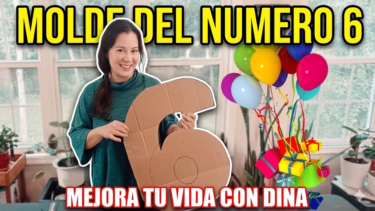 🎈Como hacer un molde del numero 6,  facil y rapido de carton para piñatas 3D🎈