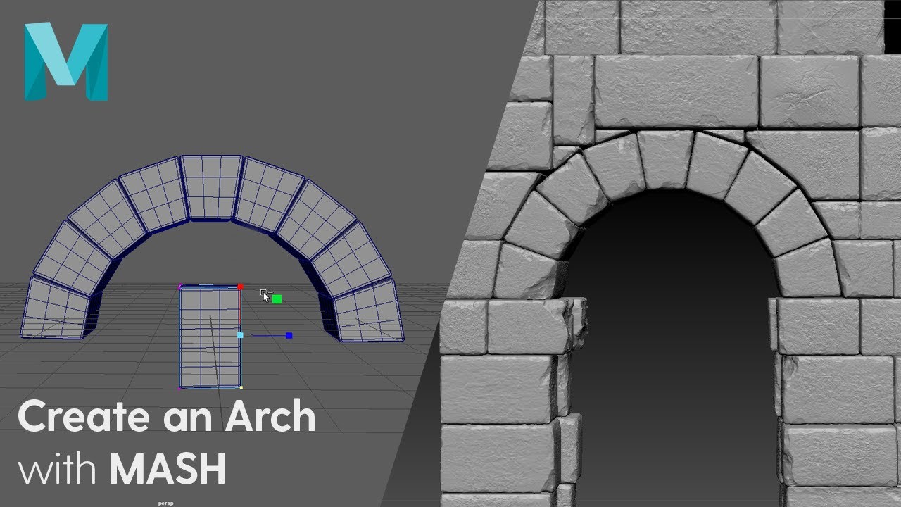 Create an Arch in Maya using MASH