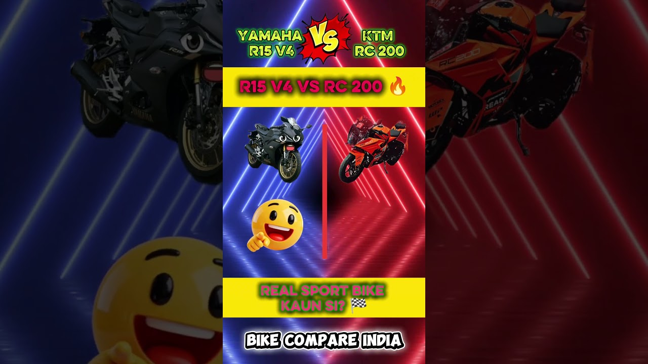 Yamaha R15 V4 vs KTM RC 200 🔥 | Real Sports Bike Comparison 